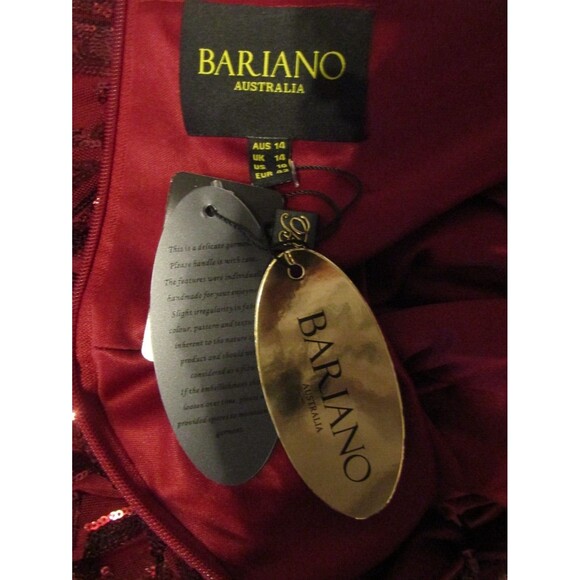 Bariano Fantasy Sequined Flutter Sleeve Dress Long Gown Retails $299 NWT Size 10 - Picture 9 of 11